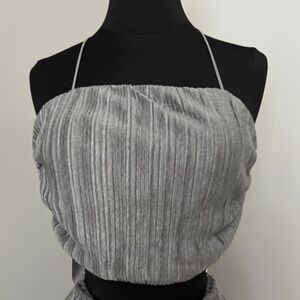 ENVT 2pc Set Army Green Pleated Top Sz Sm & Lounge Pant Sz Med